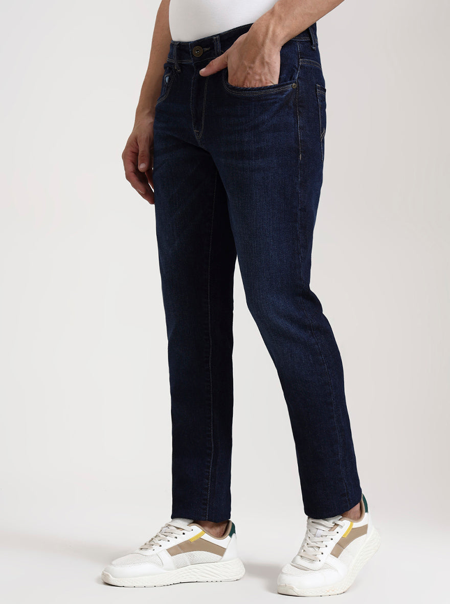 Dark Blue Washed Slim Fit Jeans | JadeBlue