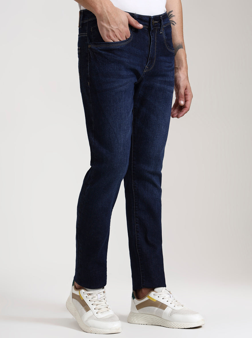 Dark Blue Washed Slim Fit Jeans | JadeBlue