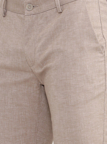 Khaki Solid Uno Fit Casual Trouser | JadeBlue