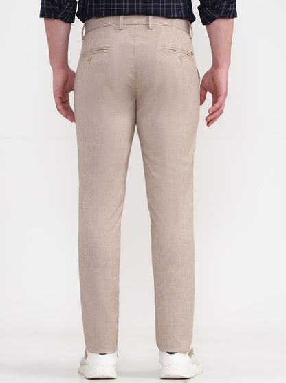 Khaki Solid Uno Fit Casual Trouser | JadeBlue