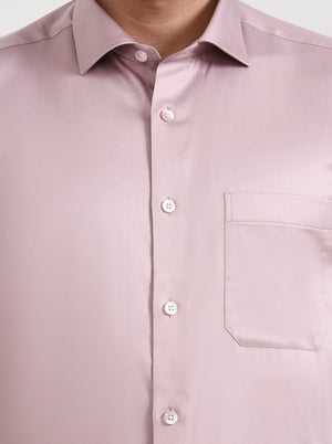 Dusty Pink Solid Slim Fit Formal Shirt | Metal