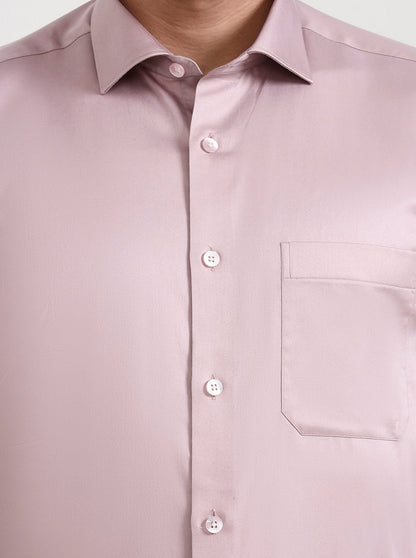 Dusty Pink Solid Slim Fit Formal Shirt | Metal