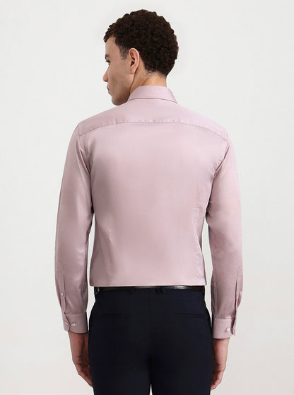 Dusty Pink Solid Slim Fit Formal Shirt | Metal