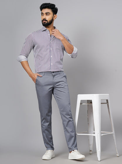 Purple Striped Slim Fit Formal Shirt | JadeBlue Super Luxe