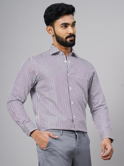 Purple Striped Slim Fit Formal Shirt | JadeBlue Super Luxe
