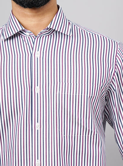 Purple Striped Slim Fit Formal Shirt | JadeBlue Super Luxe