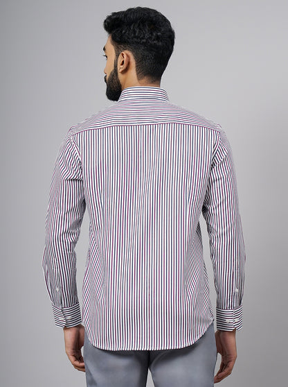 Purple Striped Slim Fit Formal Shirt | JadeBlue Super Luxe