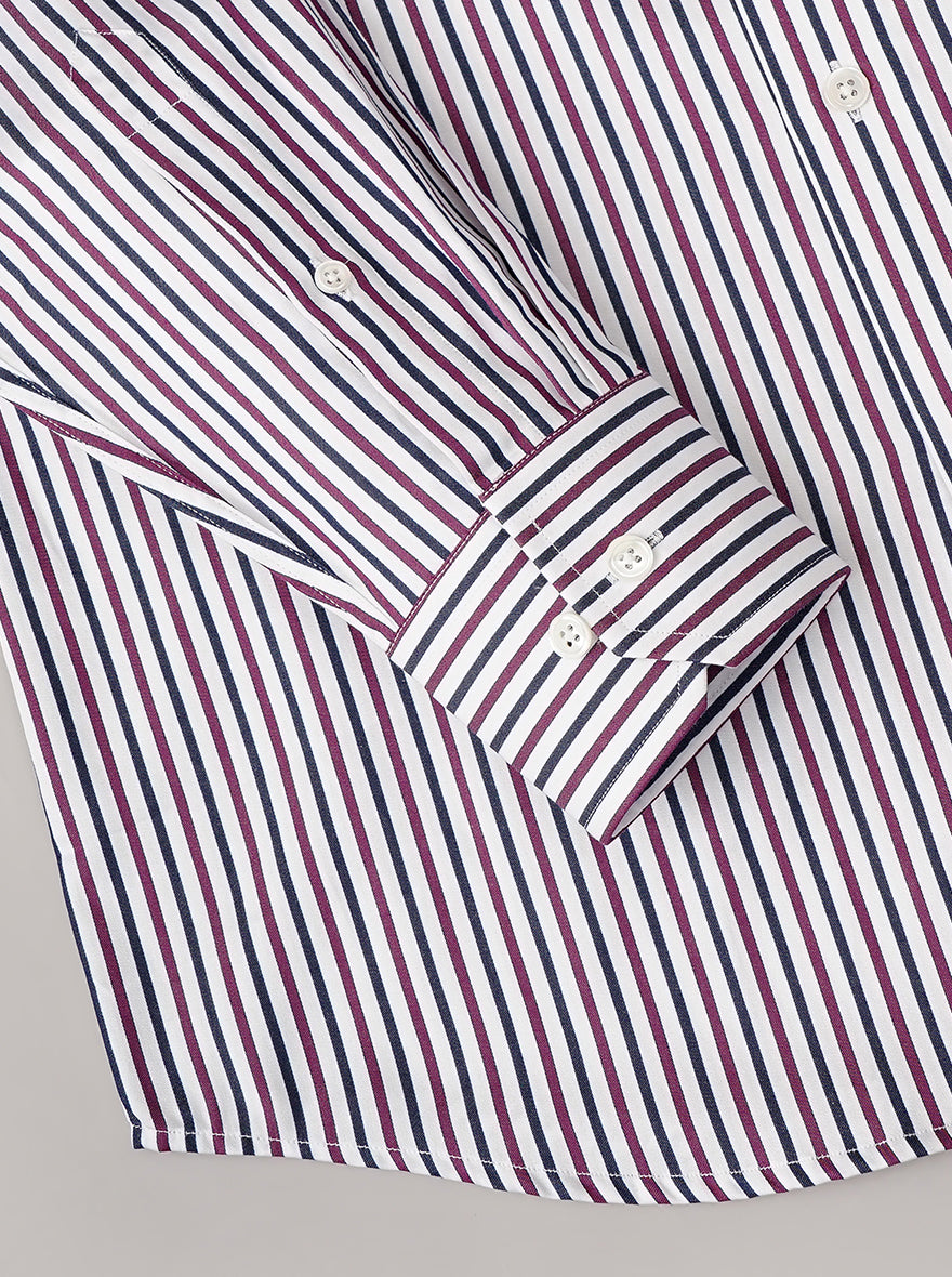 Purple Striped Slim Fit Formal Shirt | JadeBlue Super Luxe