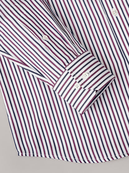 Purple Striped Slim Fit Formal Shirt | JadeBlue Super Luxe