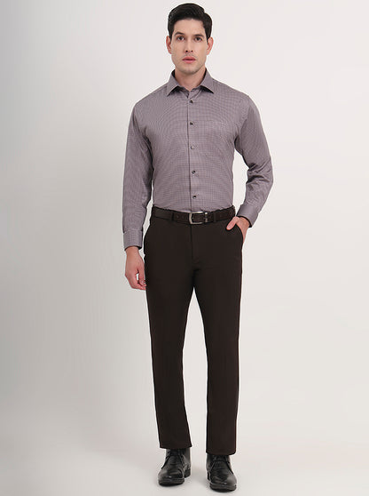 Beige & Brown Printed Regular Fit Formal Shirt | JadeBlue