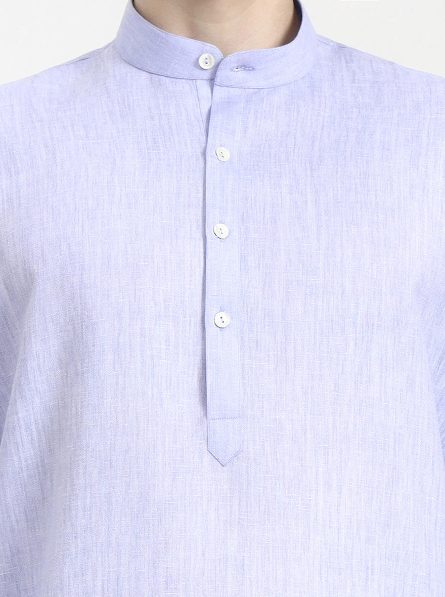 Blue Solid Modi Kurta | JadeBlue