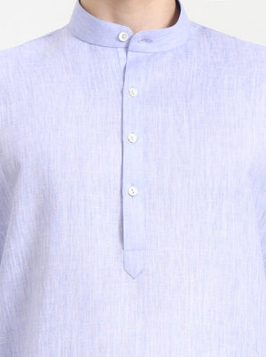 Blue Solid Modi Kurta | JadeBlue