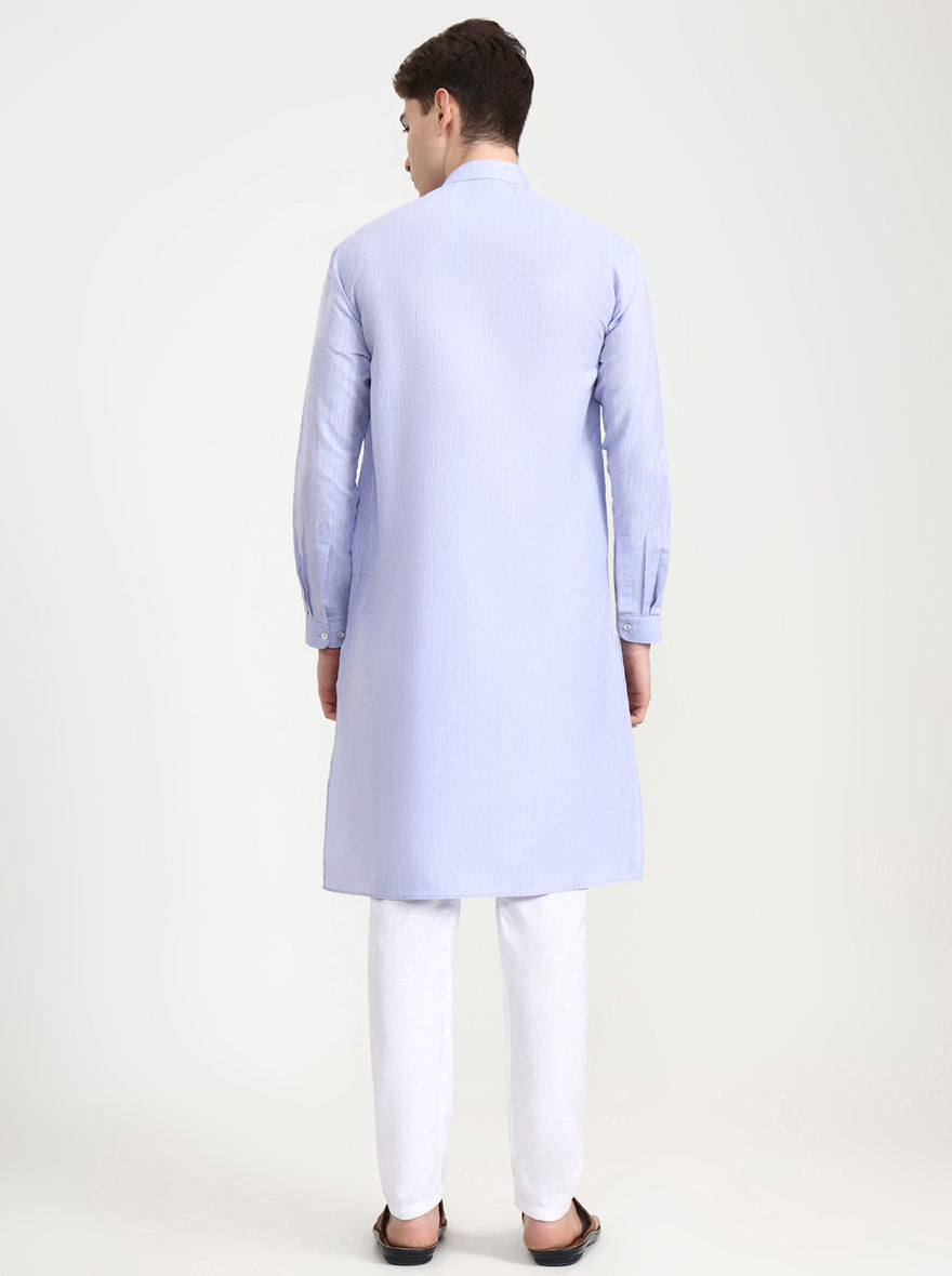 Blue Solid Modi Kurta | JadeBlue