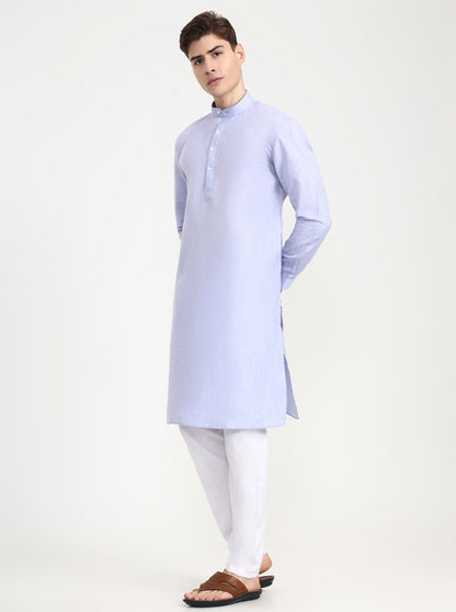 Blue Solid Modi Kurta | JadeBlue