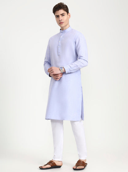 Blue Solid Modi Kurta | JadeBlue