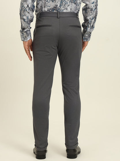 Grey Solid Venice Fit Casual Trouser | JadeBlue