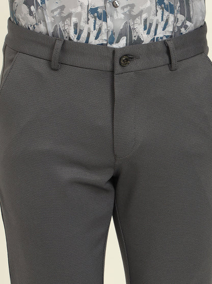 Grey Solid Venice Fit Casual Trouser | JadeBlue