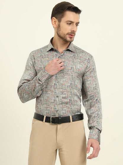 Pista Digital Printed Slim Fit Party Wear Shirt | JadeBlue Super Luxe
