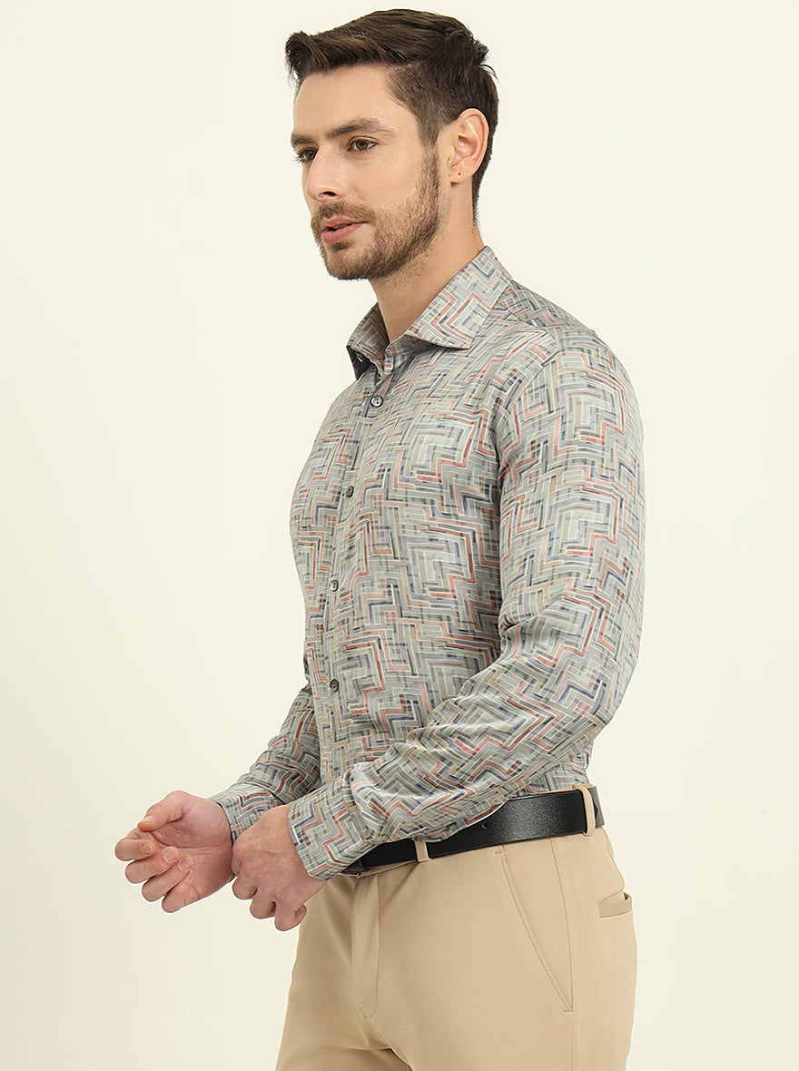 Pista Digital Printed Slim Fit Party Wear Shirt | JadeBlue Super Luxe