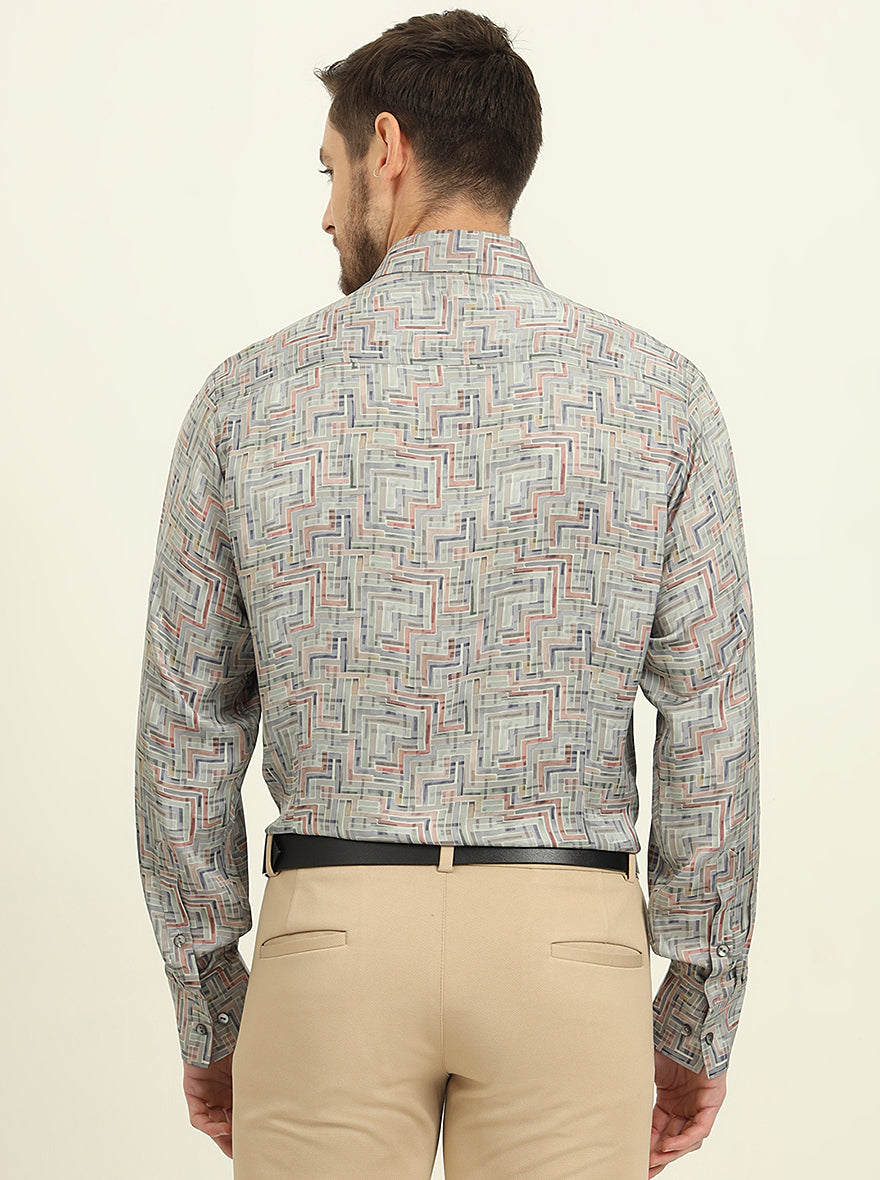 Pista Digital Printed Slim Fit Party Wear Shirt | JadeBlue Super Luxe