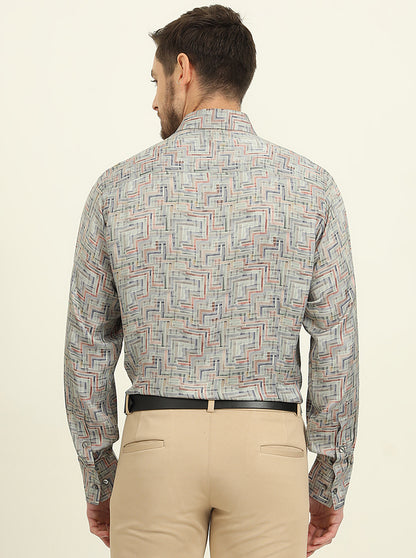 Pista Digital Printed Slim Fit Party Wear Shirt | JadeBlue Super Luxe