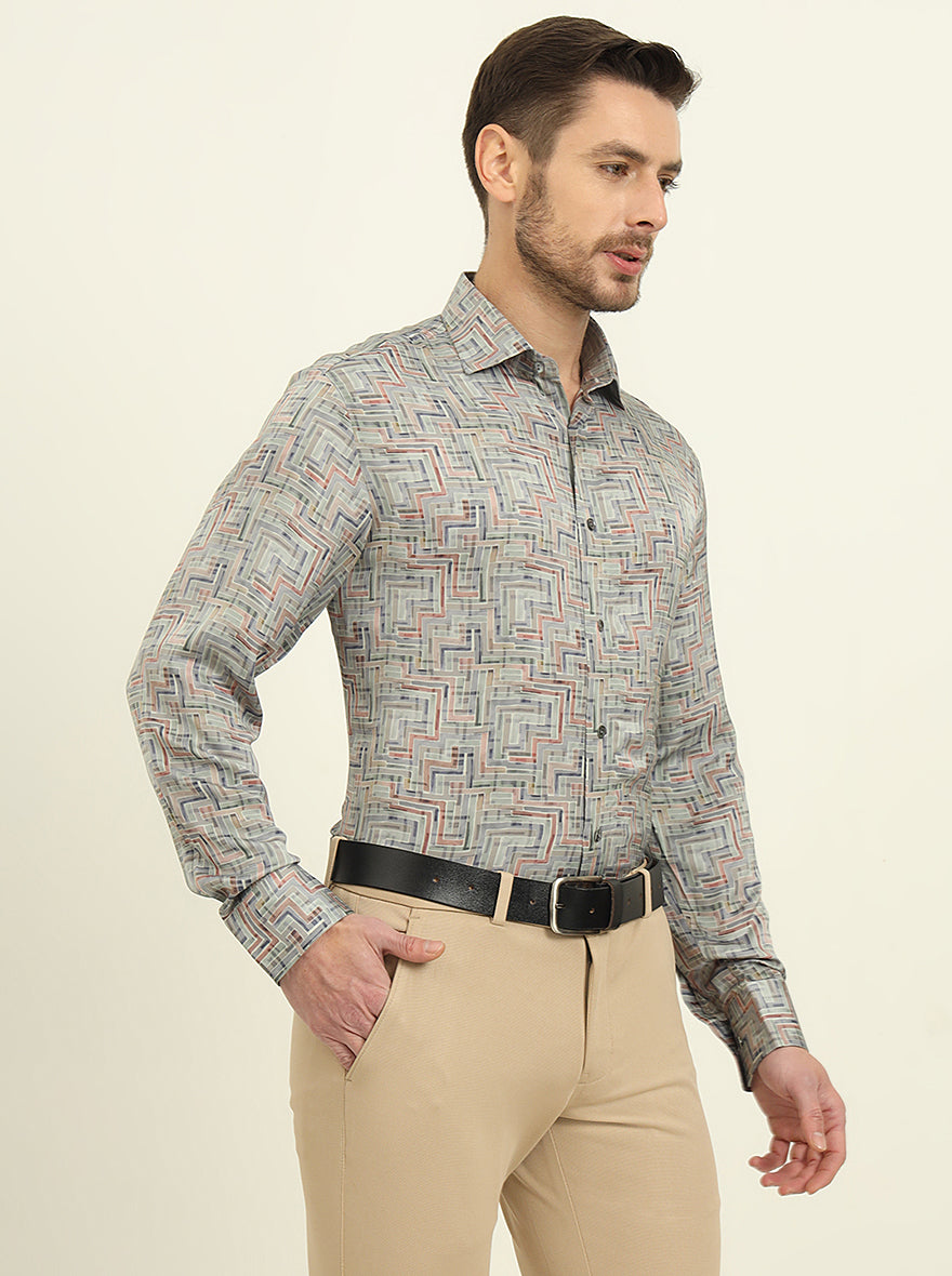Pista Digital Printed Slim Fit Party Wear Shirt | JadeBlue Super Luxe