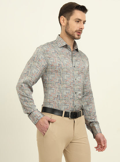 Pista Digital Printed Slim Fit Party Wear Shirt | JadeBlue Super Luxe