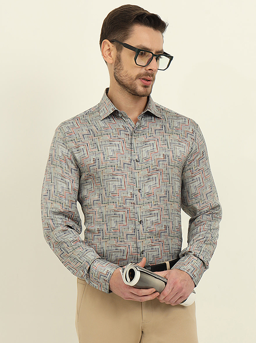 Pista Digital Printed Slim Fit Party Wear Shirt | JadeBlue Super Luxe