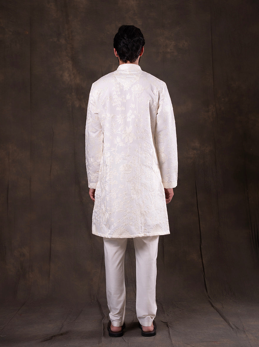 White Embroidered  Kurta Pajama | Virasana