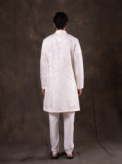 White Embroidered  Kurta Pajama | Virasana