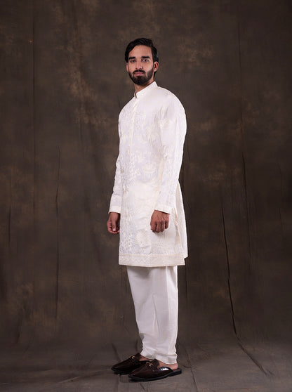 White Embroidered  Kurta Pajama | Virasana