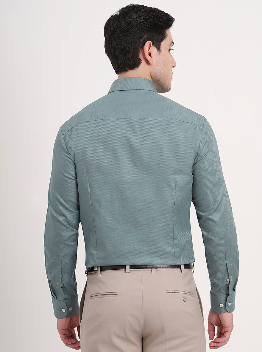 Grey Solid Slim Fit Formal Shirt | Metal