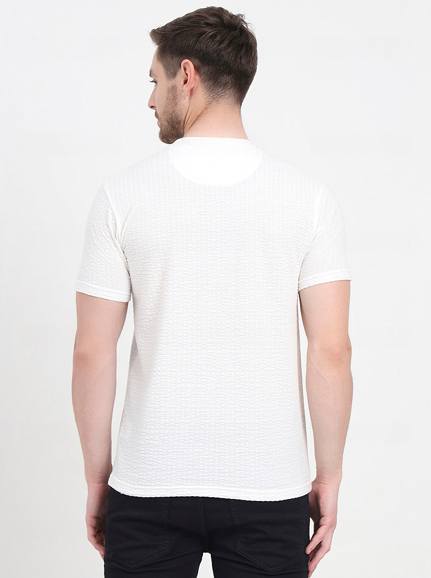 White Solid Slim Fit T-Shirt | JadeBlue