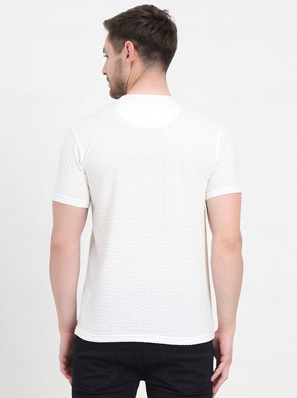 White Solid Slim Fit T-Shirt | JadeBlue