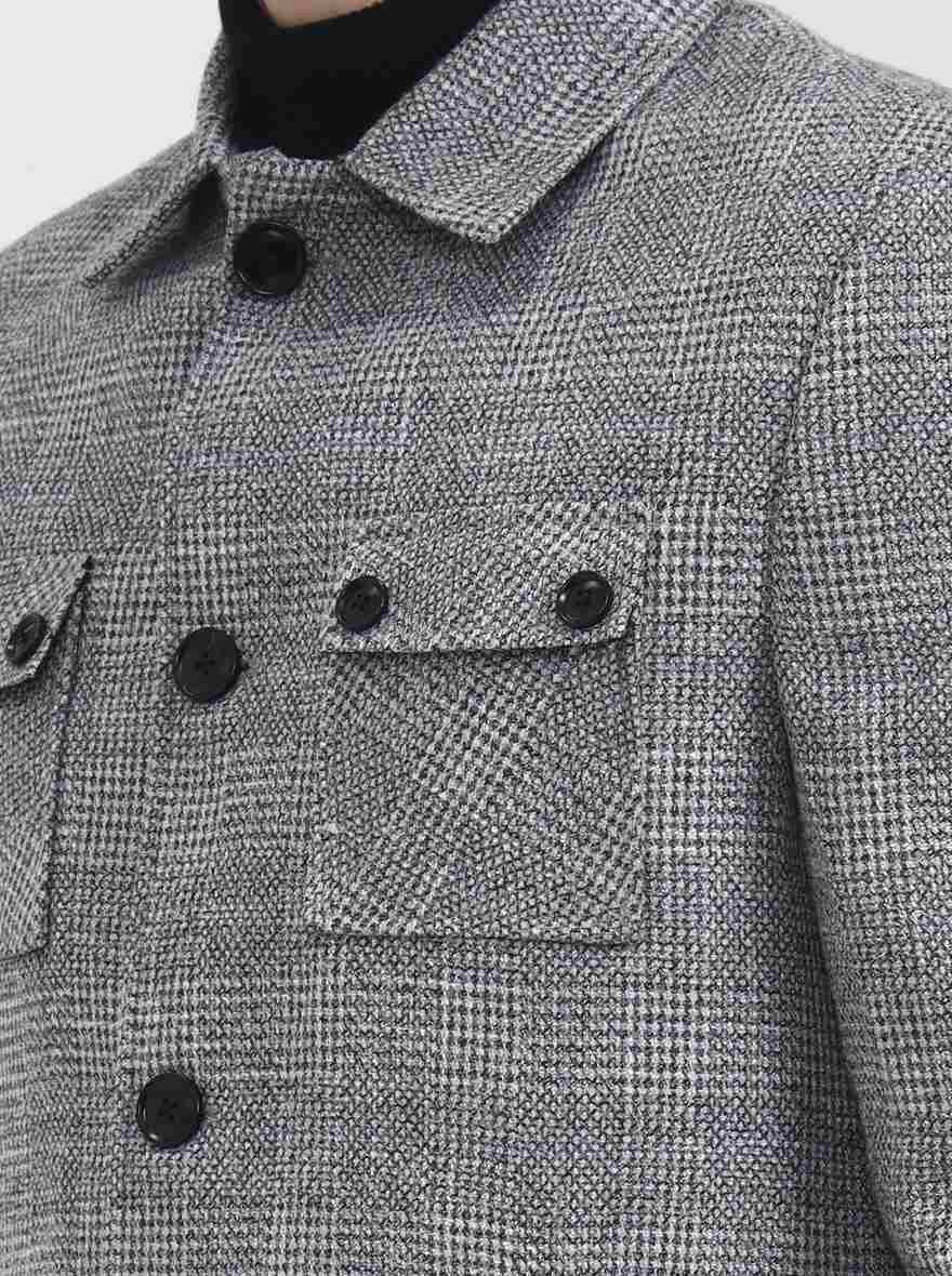 Grey Checked Regular Fit Blazer | Wyre