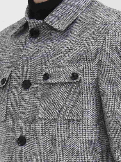 Grey Checked Regular Fit Blazer | Wyre
