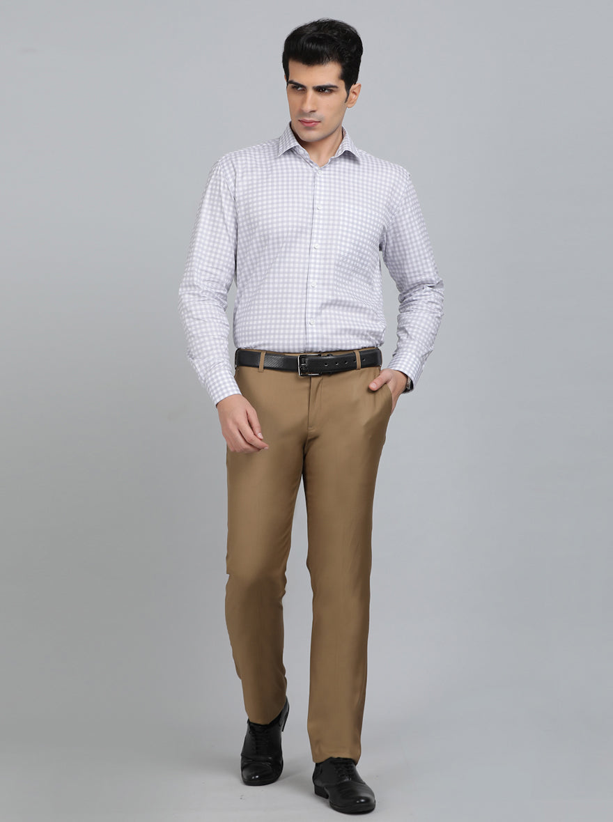 White Checked Regular Fit Formal Shirt | JadeBlue