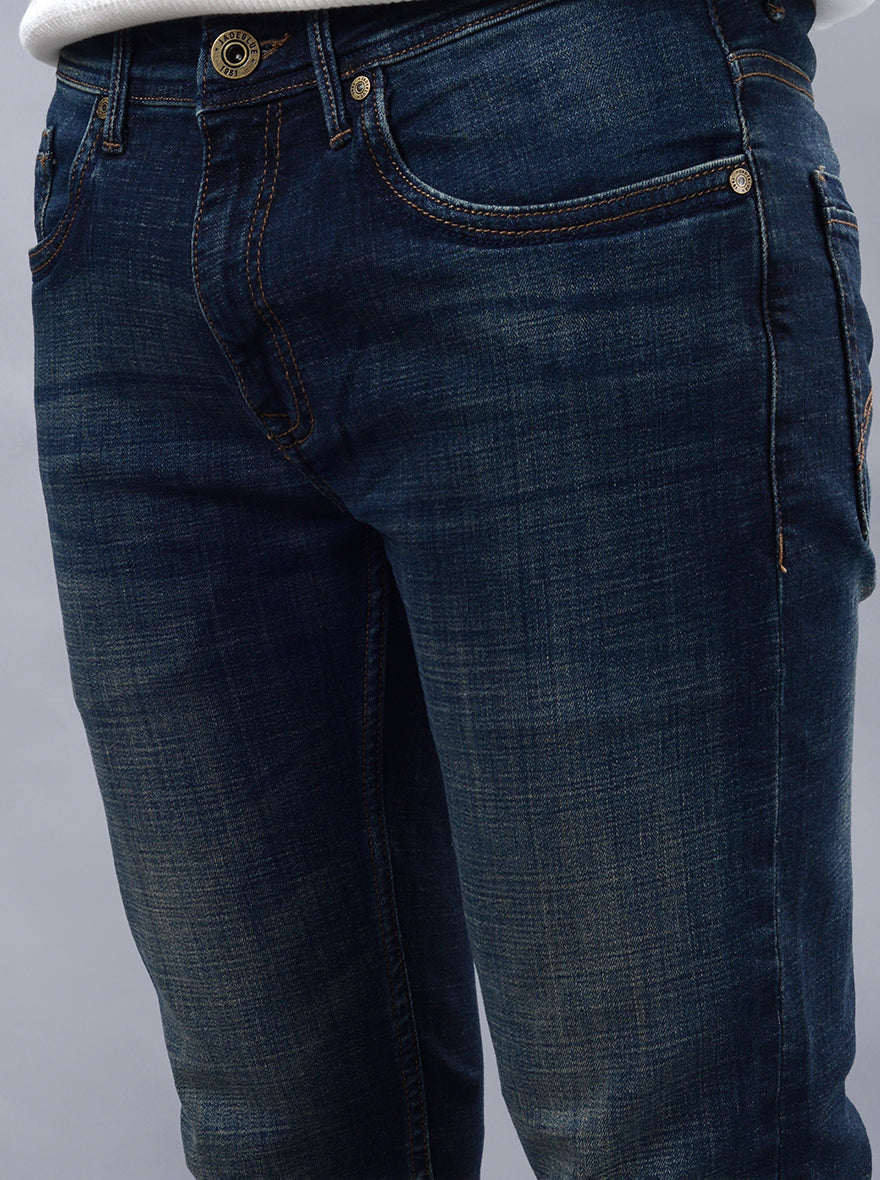 Tinted Blue Washed Slim Fit Jeans | JadeBlue