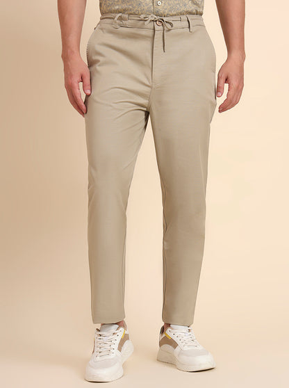 Khaki Solid Regular Fit Track Pant | JadeBlue