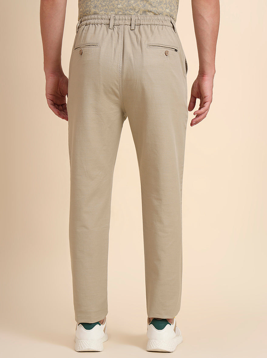 Khaki Solid Regular Fit Track Pant | JadeBlue
