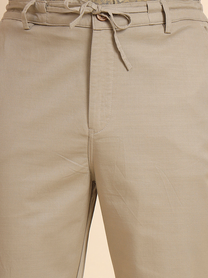 Khaki Solid Regular Fit Track Pant | JadeBlue