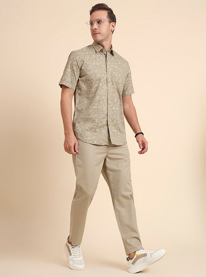 Khaki Solid Regular Fit Track Pant | JadeBlue