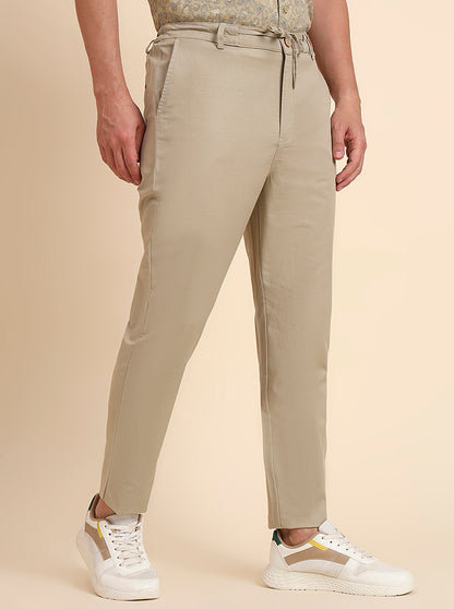 Khaki Solid Regular Fit Track Pant | JadeBlue