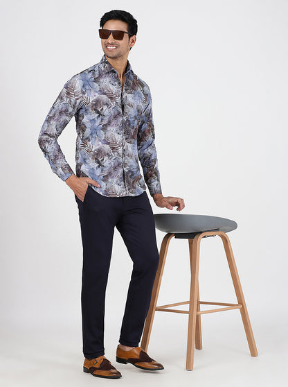 Multicolor Printed Slim Fit Party Wear Shirt | JB Studio