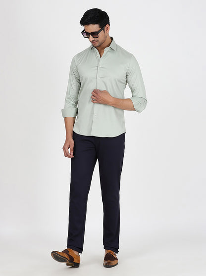 Light Grey Solid Slim Fit Party Wear Shirt | Wyre