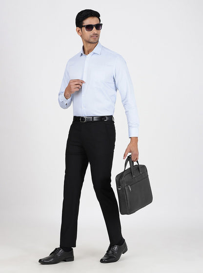 Black Solid Super Slim Fit Formal Trouser | JadeBlue Youth