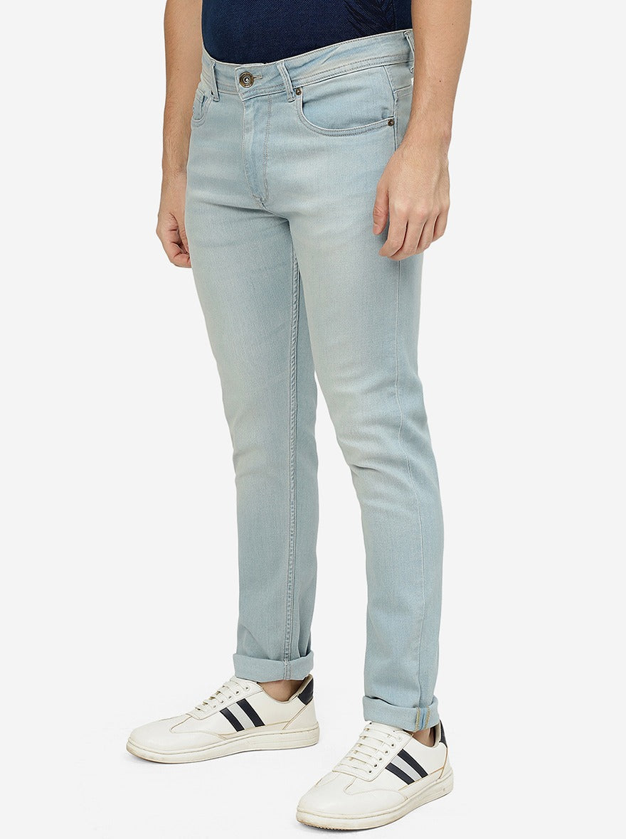 Ice Blue Washed Straight Fit Jeans | JadeBlue