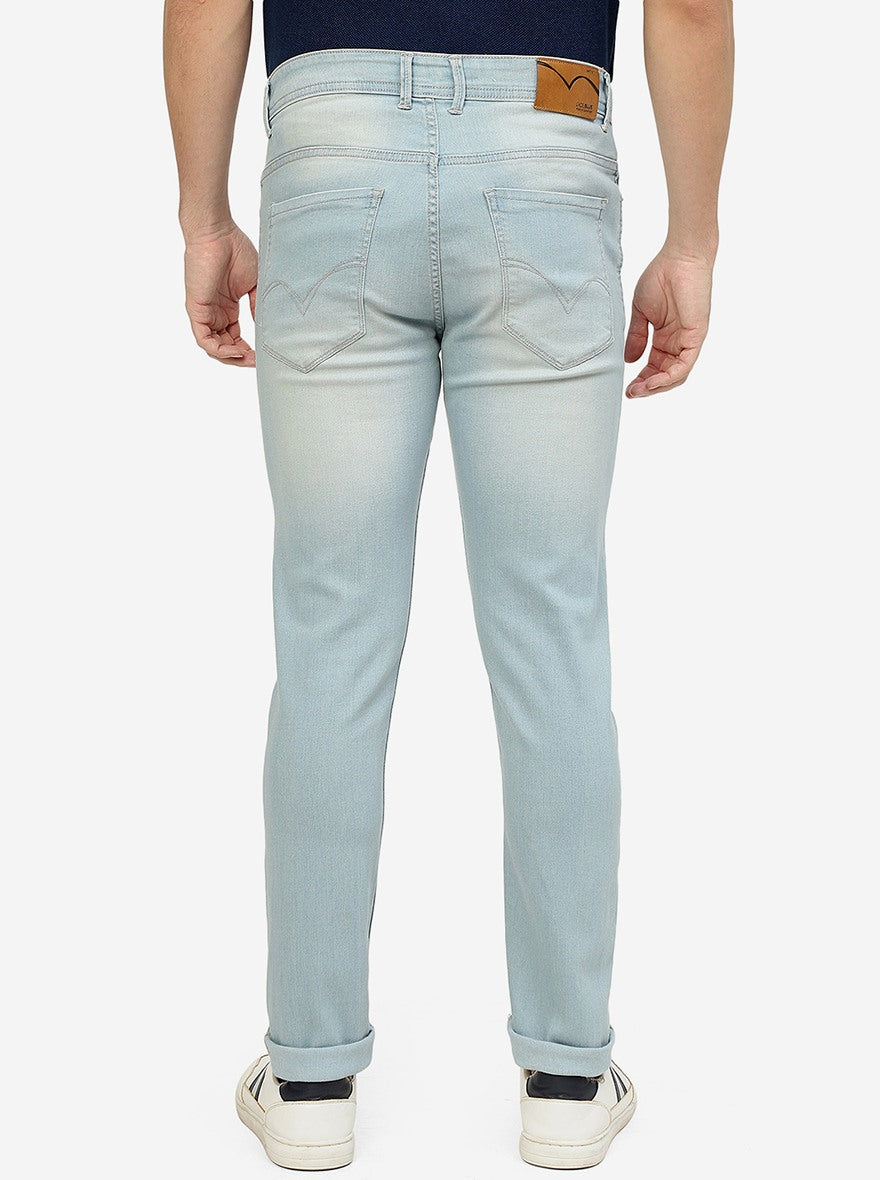 Ice Blue Washed Straight Fit Jeans | JadeBlue
