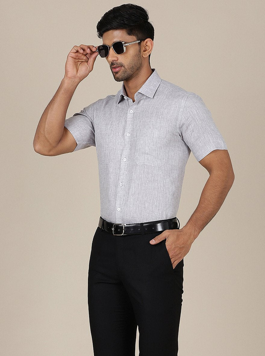 Black Solid Slim Fit Formal Trouser | Metal