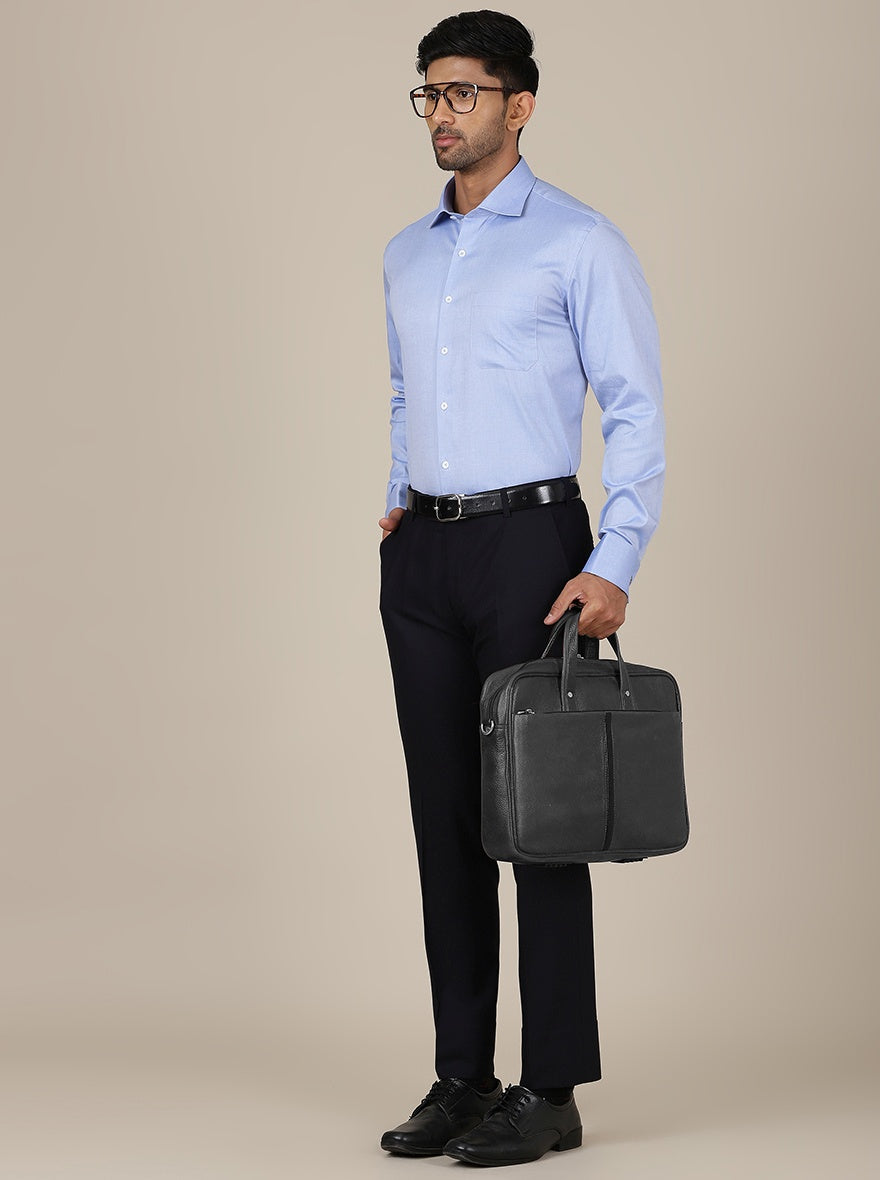 Light Blue Solid Regular Fit Formal Shirt | JadeBlue